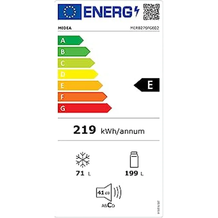 Midea MERB276FGE02 Kühl-/Gefrierkombination/180 cm Höhe/NoFrost/Doppelte Steuerung/Super-Kühlfunktion/219 kWh/Jahr/199L Kühlteil/71L Gefrierteil – Bild 6