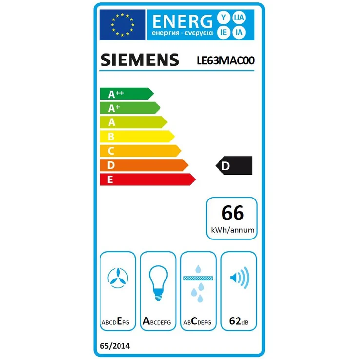 Siemens iQ100 LE63MAC00, Motorhaube, integriert, Breite: 59.9 cm, Tiefe: 27.1 cm, Absaugung und Rückführung (mit zusätzlichem Rückführungsset), Silber – Bild 8