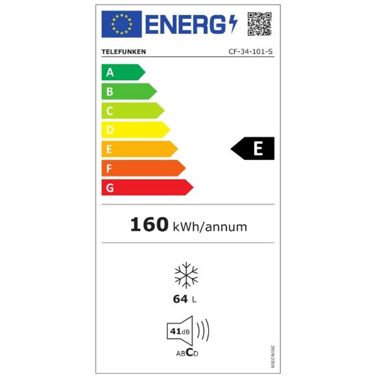 Telefunken CF-34-101-S Gefrierschrank, freistehend, Höhe 82.1 cm, Energieklasse E – Bild 5