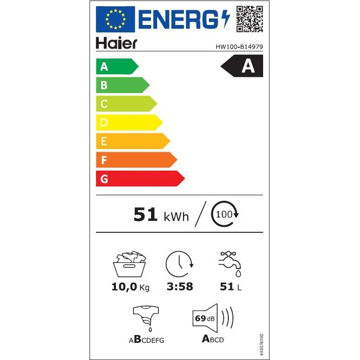 Haier HW100-B14979, Frontlader-Waschmaschine, A, Fassungsvermögen 10 kg, Standgerät, Breite 59,5 cm, Endezeitvorwahl, Dampffunktion – Bild 16