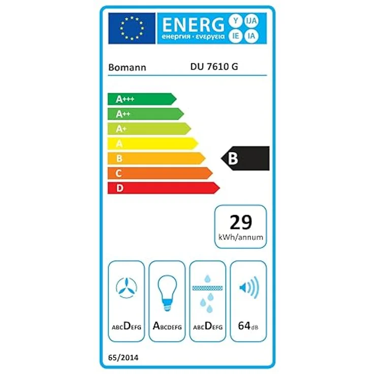 Bomann® Dunstabzugshaube 60cm DU 7610 G schwarz | Kraftvolle 326 m³/h Abluftleistung | Umluft und Abluft | leise Betrieb | einfache Montage | warmweiße LED-Beleuchtung – Bild 6
