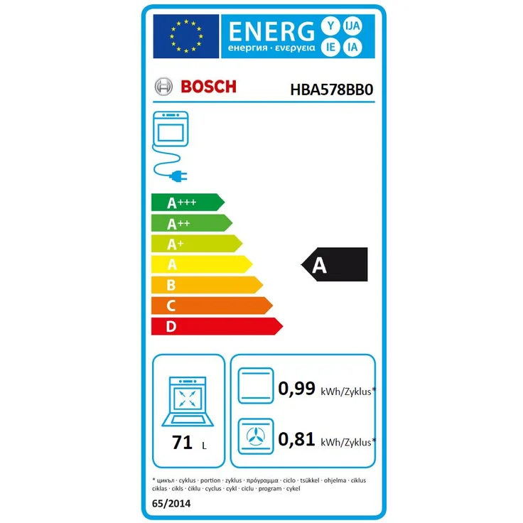 Bosch HBA578BB0, Backofen, A, Einbaugerät, Volumen 71 l – Bild 2