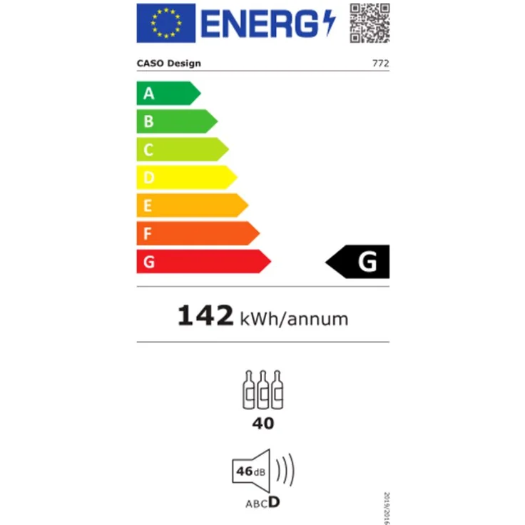 Caso Winechef PRO 40 Weinkühlschrank, freistehend, 40 Flaschen, Breite 59.5 cm, Energieklasse G – Bild 2