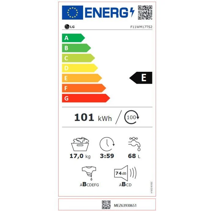 LG F11WM17TS2, Frontlader-Waschmaschine, E, Fassungsvermögen 17 kg, Standgerät, Breite 70 cm, Allergieprogramm, Knitterschutz – Bild 6