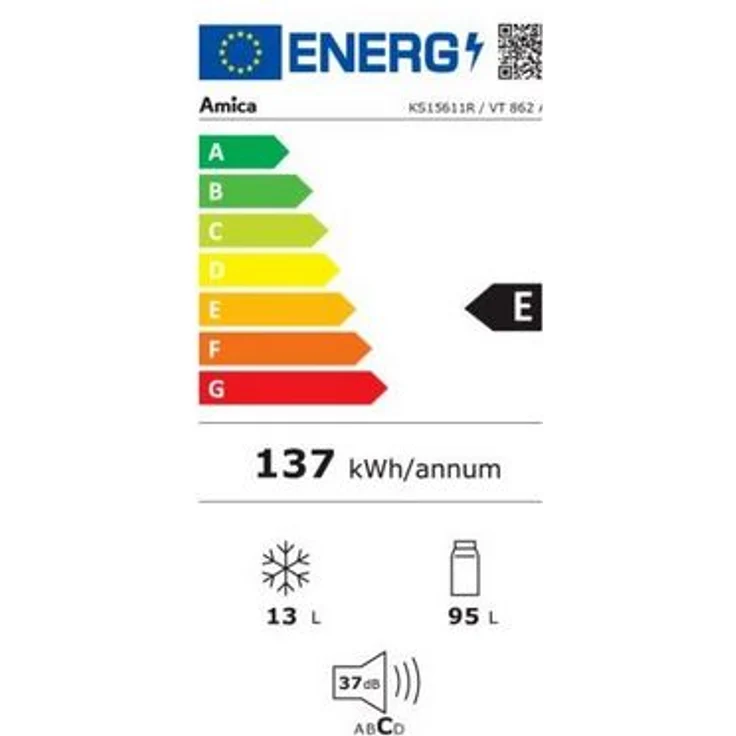 Amica KS 15611 R Kühlschrank, freistehend, Lagerzeit bei Störung 11 h, Breite 55 cm, Energieklasse E – Bild 5
