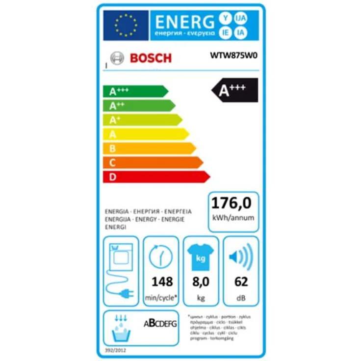 Bosch WTW875W0 Serie 8, Wärmepumpentrockner, A+++, Fassungsvermögen 8 kg, Standgerät, Breite 59,8 cm, Kindersicherung, Trommelinnenbeleuchtung – Bild 10