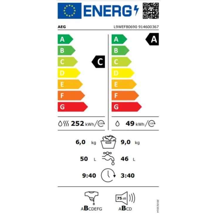 AEG Serie 9000 L9WEF80690, Waschtrockner, Energieeffizienzklasse C, Standgerät, Breite 59,7 cm, Geräuschemissionsklasse B – Bild 5