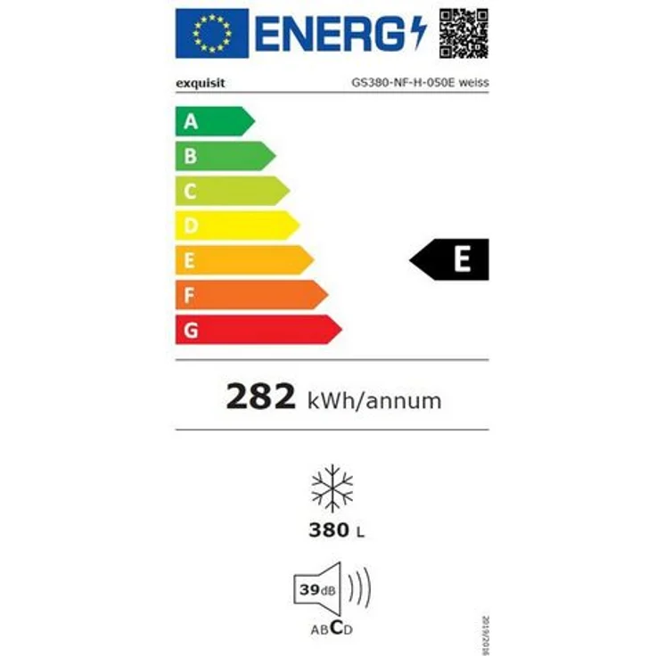 Exquisit GS380-NF-H-050E Gefrierschrank, freistehend, weiß, Energieklasse E – Bild 2