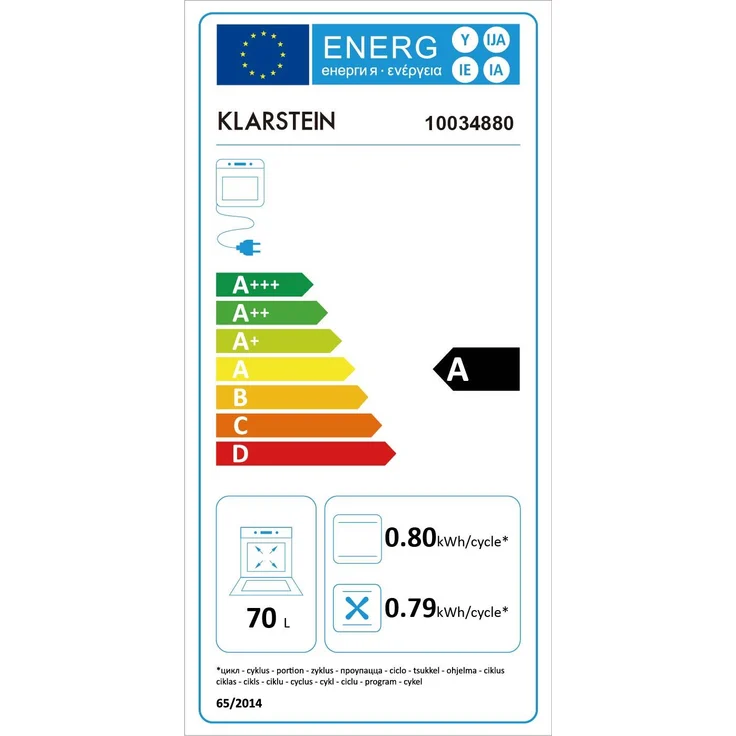 Klarstein Elizabeth Elektrischer Einbaugerätbackofen , Retro-Design , 70L , Eek A , Autark , Umluft Ober- Unterhitze Grill – Bild 9