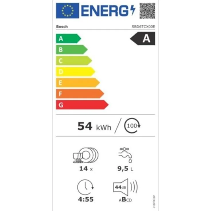Bosch SBD6TCX00E, Geschirrspüler, A, Geräuschemissionsklasse B, Geräuschemissionen 44 Dezibel – Bild 2