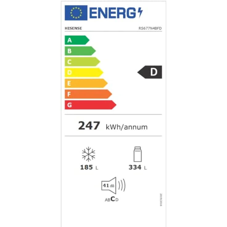 Hisense RS677N4BFD Side-by-Side-Kühlschrank, freistehend, schwarz, Energieklasse D – Bild 2