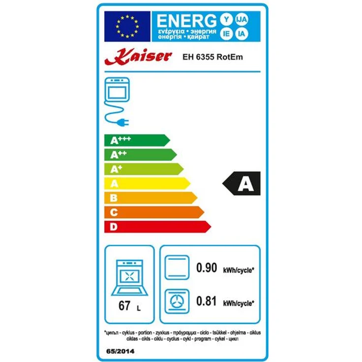 Kaiser Empire EH 6355 RotEm Elektro Einbau Backofen Autark 60cm 67L 8 Funktionen in ROT – Bild 5