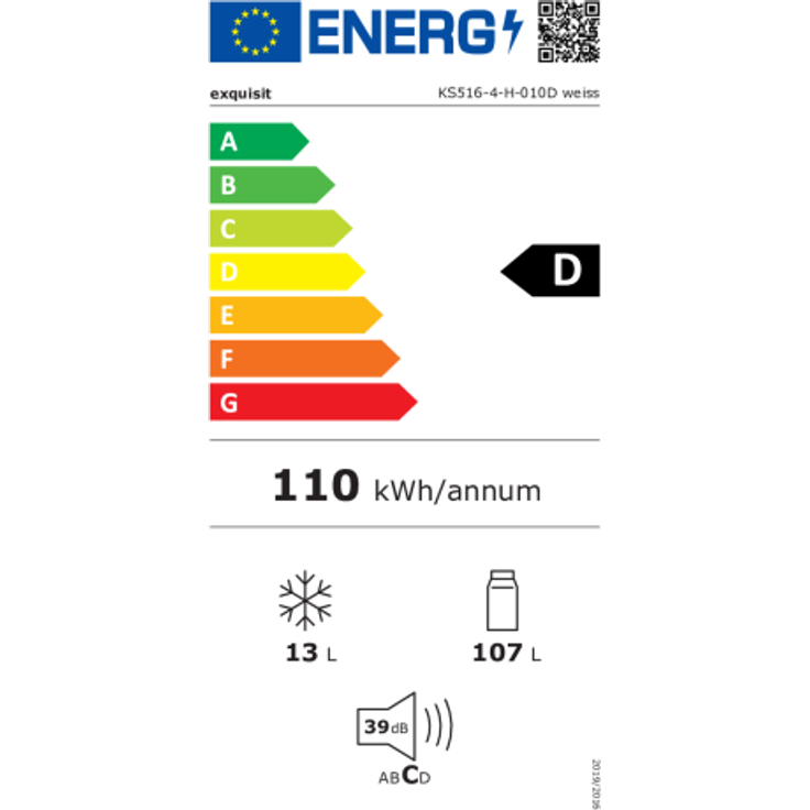 Exquisit KS516-4-H-010D Kühlschrank, freistehend, weiß, LED, Breite 56 cm, Energieklasse D – Bild 15