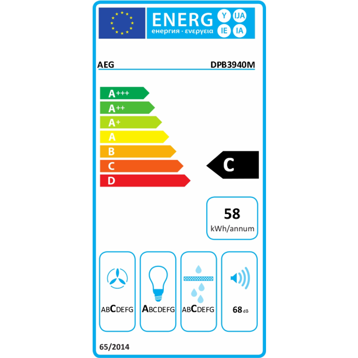 AEG Flachschirmhaube 90cm Grau DPB3940M – Bild 2