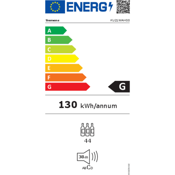 Siemens KU21WAHG0 Weinkühlschrank, Einbau, schwarz, 44 Flaschen, airFreshfilter, Breite 59.8 cm, Energieklasse G – Bild 9