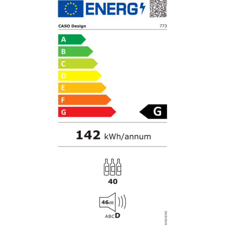 Caso WineChef Pro 40 Weinkühlschrank, freistehend, schwarz, 40 Flaschen, 82.5 cm – Bild 2
