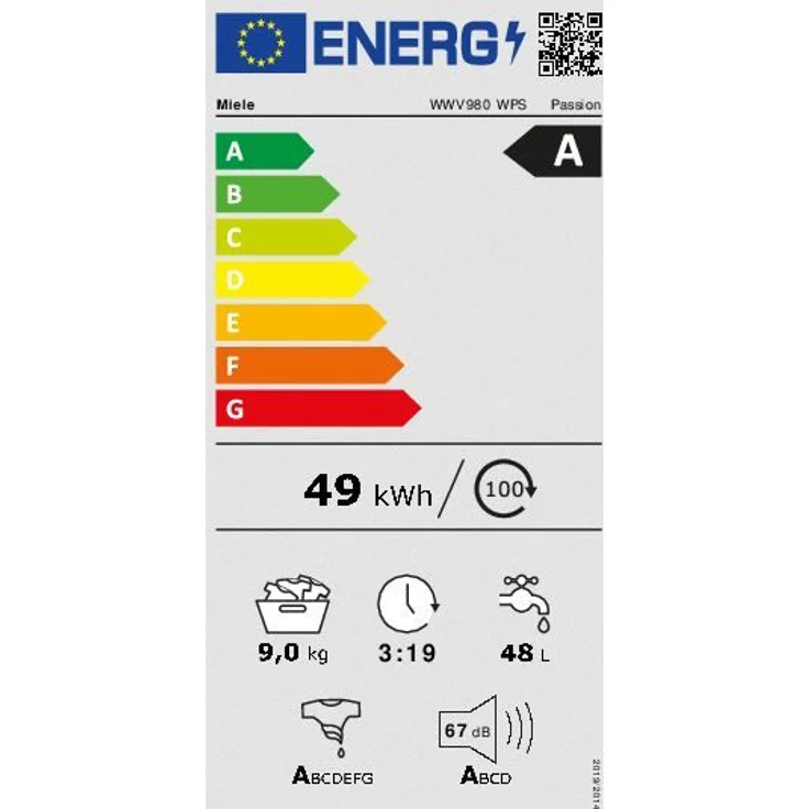 Miele WWV 980 WPS, Frontlader-Waschmaschine, A, Fassungsvermögen 9 kg, Standgerät, Breite 59,6 cm, Kurzprogramm, Touchfunktion – Bild 11