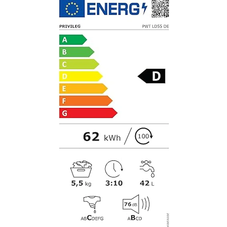 Privileg PWT LD55 DE Waschmaschine Toplader / 1100 UpM / 5,5 kg/EEK D/Turn&Go Programm/Rapid Wash/Extra Spülen/Energy Saver/Mehrfachwasserschutz+ / Extra Waschen/Startzeitvorwahl – Bild 6