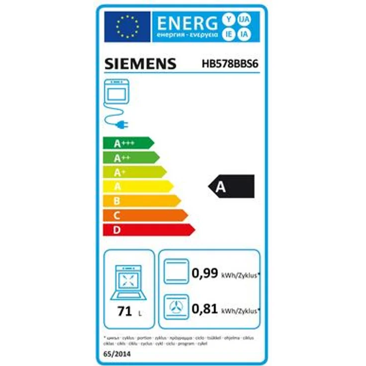 Siemens HB578BBS6, Backofen, A, Volumen 71 l, Selbstreinigung ja, pyrolytische Selbstreinigung – Bild 6