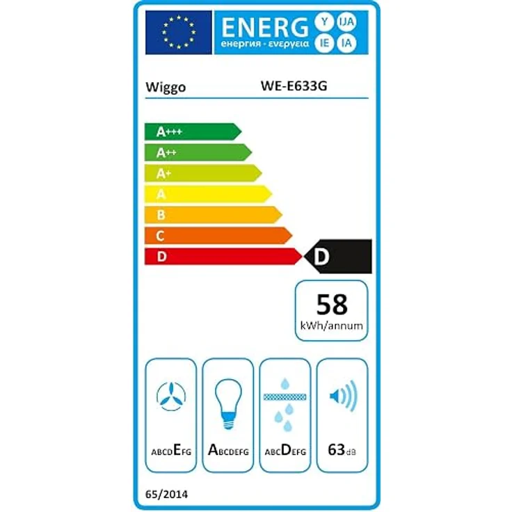 Wiggo Dunstabzugshaube 60cm kopffrei I Abluft Umluft Dunstabzug 300m³/h - LED Touch-Display 3 Stufen I Schräghaube inkl. Fettfilter & 2x Kohlefilter I Abzugshaube mit 3 teiliger Glasfront weiß – Bild 6