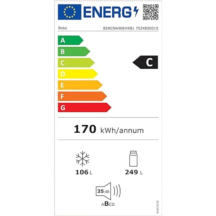 Beko B5RCNA406HXB1 bPRO 500 freistehende Kühl-/Gefrierkombination, großer Kühlschrank, 355 l, NoFrost, Smooth Fit: 90 Grad Türöffnung, 3 Gefrierschubladen, HarvestFresh, AeroFlow, Edelstahl-Look – Bild 6