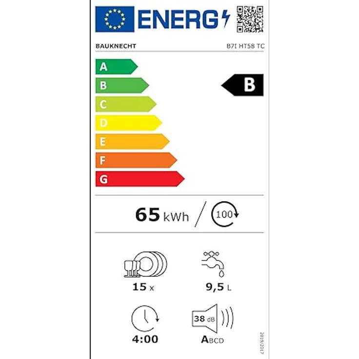 Bauknecht B7I HT58 TC Vollintegrierbarer Geschirrspüler/60 CM/15 Maßgedecke/PowerClean Pro-Effektive Hochdruckdüsen/Natural Dry-Automatische Türoffnung-Bessere Trocknung/MaxiSpace-Mehr Innenraum – Bild 6