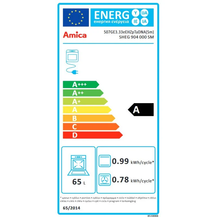 Amica SHEG 904 000 SM Standherd Elektro-Gas Heißluft Schwarz EEK: A – Bild 2