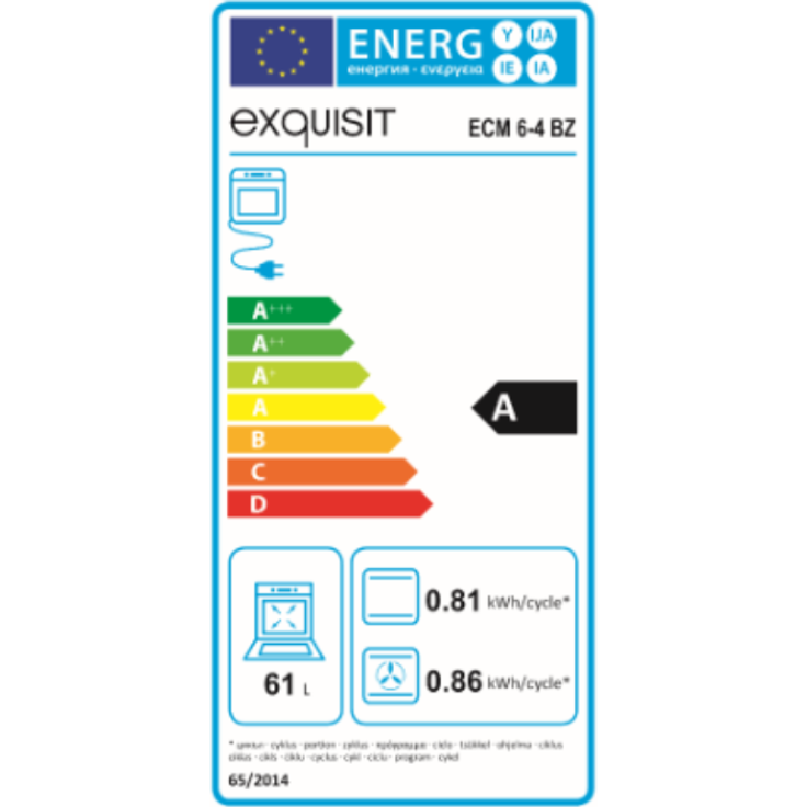 Exquisit ECM 6-4 BZ , weiß, Herd-Set, A, Standgerät, Betriebsart Netzbetrieb, Anzahl Kochfelder 4, Volumen 61 l, Breite 64 cm – Bild 11