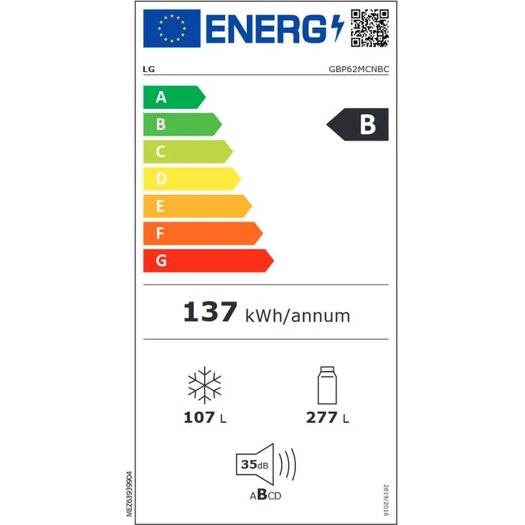 LG GBP62MCNBC Serie 6 Kühl-Gefrierkombination, freistehend, matte black, Breite 59.5 cm, Energieklasse B – Bild 4