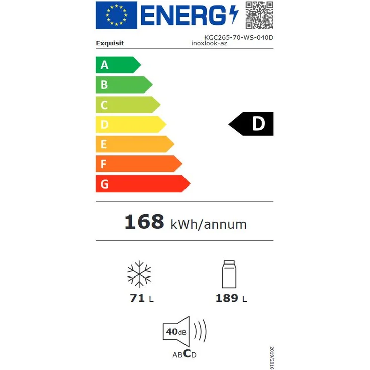 Exquisit KGC265-70-WS-040D Kühl-Gefrierkombination, freistehend, inoxlook-az, Energieklasse D – Bild 11