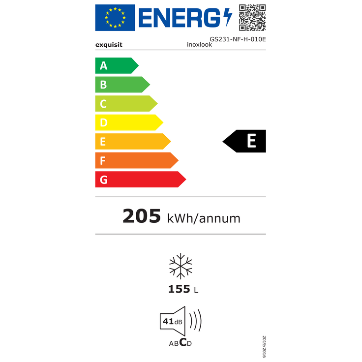 Exquisit GS231-NF-H-010D Gefrierschrank, freistehend, inoxlook, Energieklasse E – Bild 11