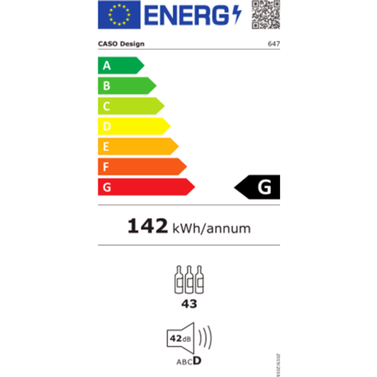 Caso WineSafe 43 Weinkühlschrank, freistehend, 43 Flaschen, Energieklasse G – Bild 8