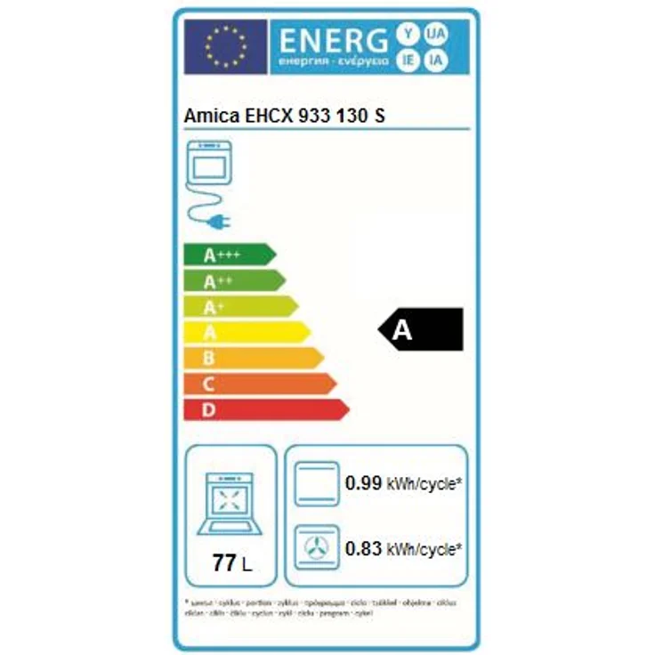 Amica EHCX 933 130 S (Herd-Set, Schwarz, Glaskeramik-Kochfeld-Edelstahlrahmen) – Bild 2