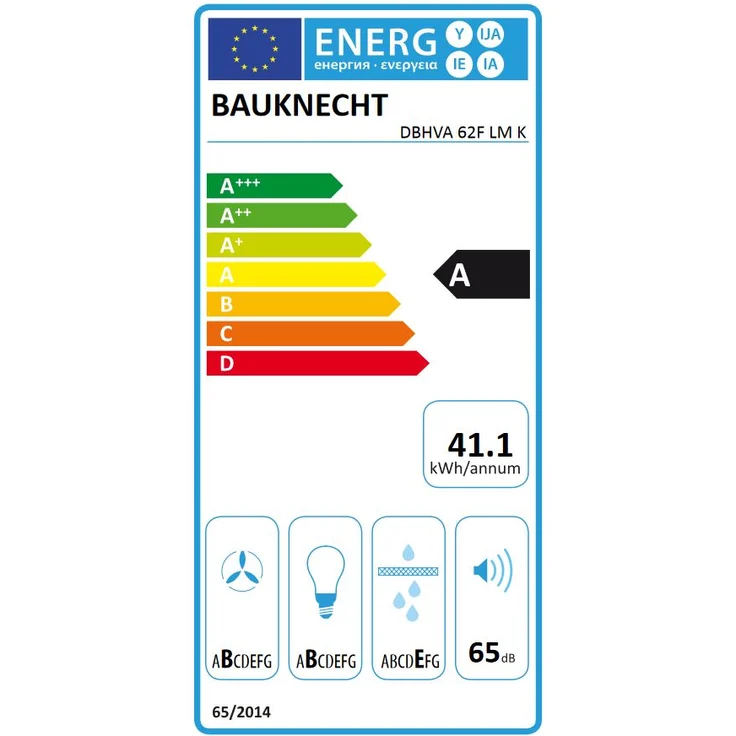 Bauknecht DBHVA 62F LM K Wandhauben - Schwarz – Bild 2