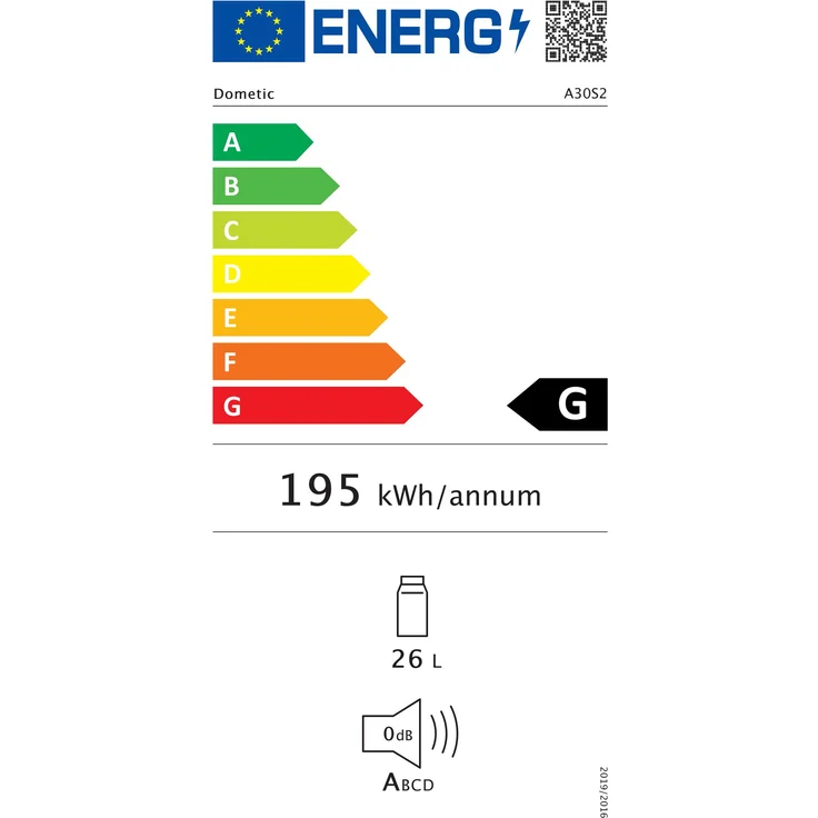 Dometic HiPro Evolution A30Sli Minikühlschrank, Einbau, Energieklasse G