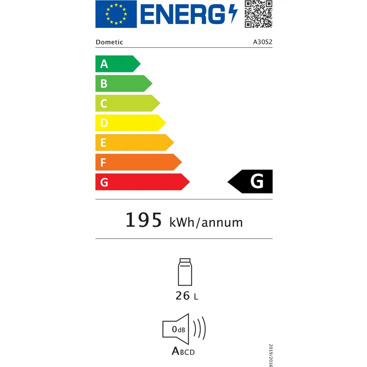 Dometic HiPro Evolution A30Sli Minikühlschrank, Einbau, Energieklasse G