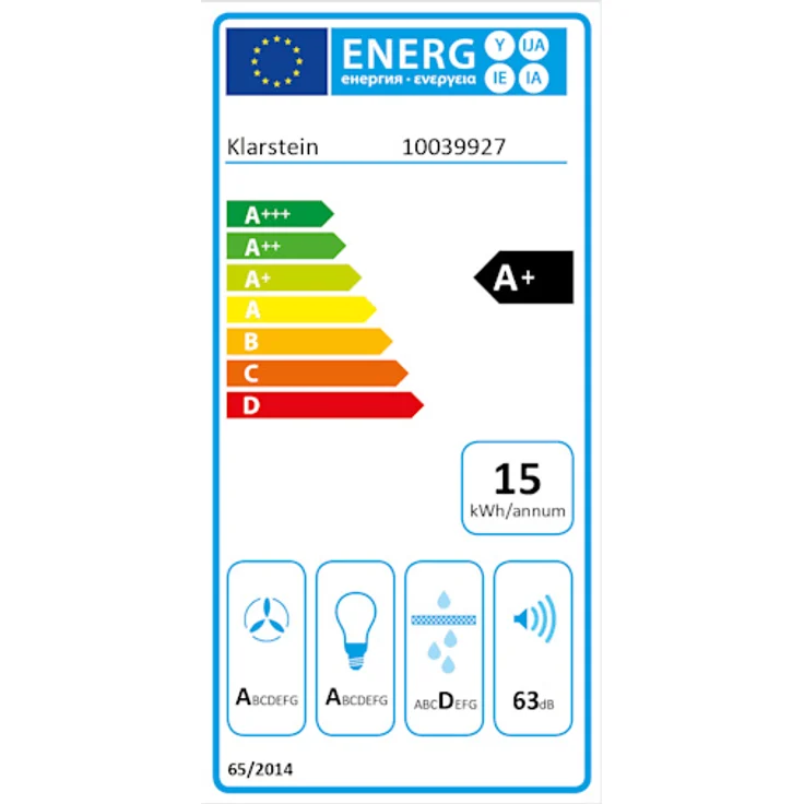 Klarstein Aurora 60 Dunstabzugshaube 60cm kopffrei Ambientelicht EEC A+ schwarz – Bild 8