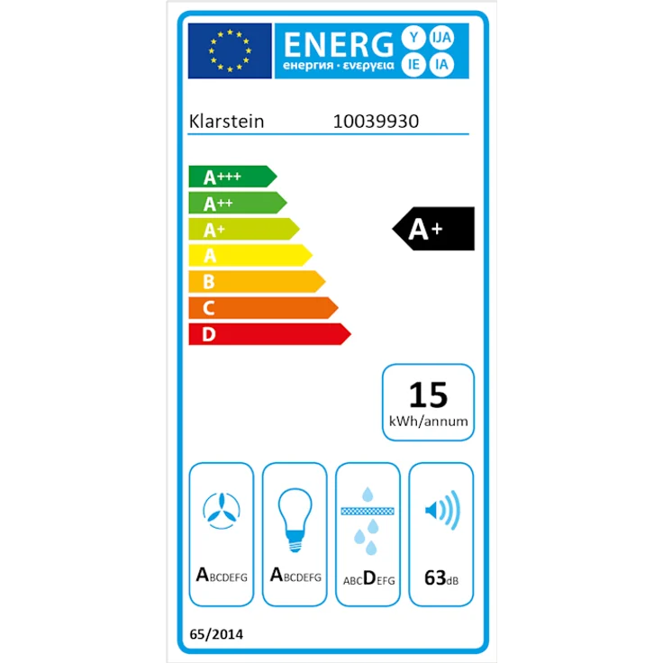 Klarstein Aurora Eco 90 Dunstabzugshaube 550 m³-h 90cm kopffrei Ambientelicht EEC A+ Weiß – Bild 8