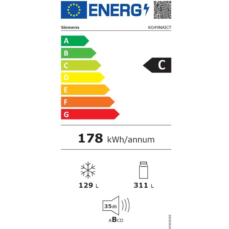 Siemens iQ500 KG49NAICT Kühl-Gefrierkombination, freistehend, edelstahl, NoFrost, 0-Grad-Zone, Schnellkühlen und -gefrieren, Urlaubsschaltung, LED, Breite 70 cm, Energieklasse C – Bild 9