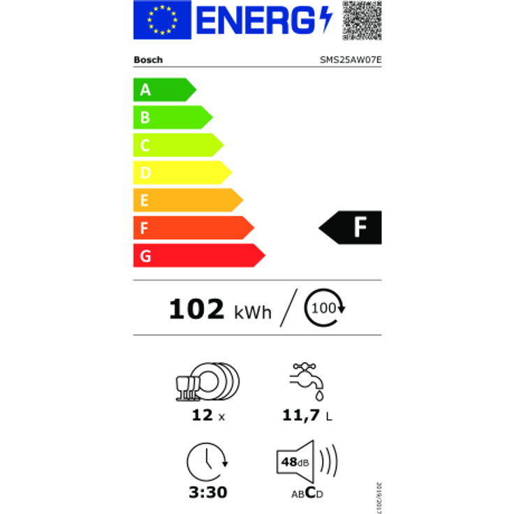 Bosch SMS25AW05E, Geschirrspüler, F, Geräuschemissionsklasse C, Geräuschemissionen 48 Dezibel – Bild 15