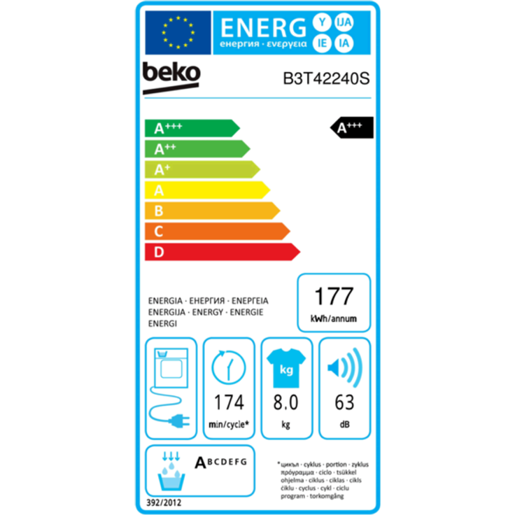 Beko B3T42240S, Wärmepumpentrockner, A+++, Fassungsvermögen 8 kg, Standgerät, Breite 59,8 cm – Bild 2