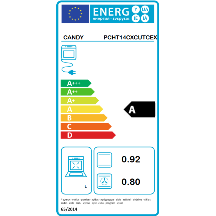 Candy PCHT14CXCUTCEF Herdset, Heißluft-Backofen + Hi-Light Kochfeld, Einbaugerät, Energieeffizienzklasse A, Garraum 70 l, Breite 59,5 cm, groß (ab 65 l), edelstahl, schwarz – Bild 2