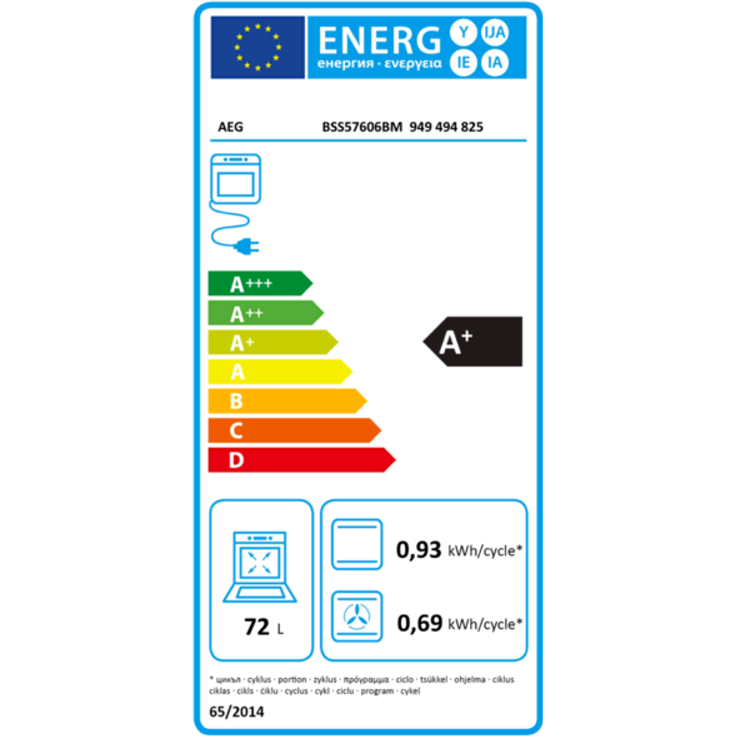 AEG BSS57606BM Einbaubackofen, Einbaugerät, Energieeffizienzklasse A+, Garraum 72 l, groß (ab 65 l), edelstahl, schwarz – Bild 2