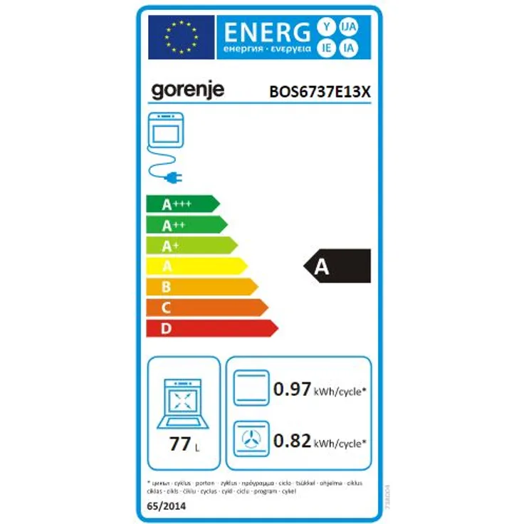 Gorenje BlackPepperSCX Herdset, Einbauherd BOS6737E13X + Glaskeramikkochfeld ECT643BX, Einbaugerät, A, Garraum 77 l, Breite 59,5 cm, edelstahl