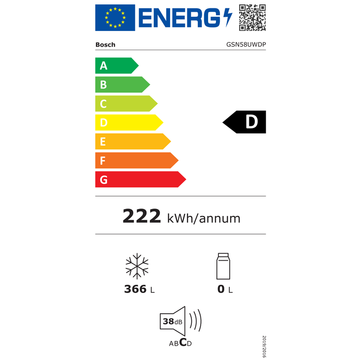 Bosch GSN58UWDP Gefrierschrank, freistehend, Energieklasse D – Bild 2