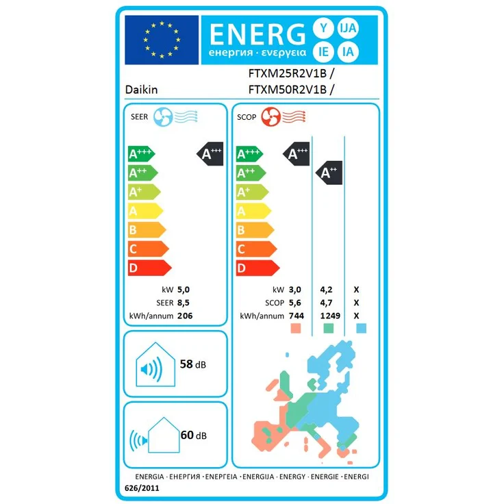 Daikin Perfera FTXM50R Einbau-Klimagerät, Split, weiß, A++, Kühl- und Heizfunktion, Luftreinigung, Entfeuchtung, Fernbedienung, Timer – Bild 2
