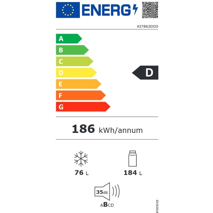 Neff KI 7863 DD0 Kühl-Gefrierkombination, Einbau, NoFrost, Breite 55.8 cm, Energieklasse D – Bild 2