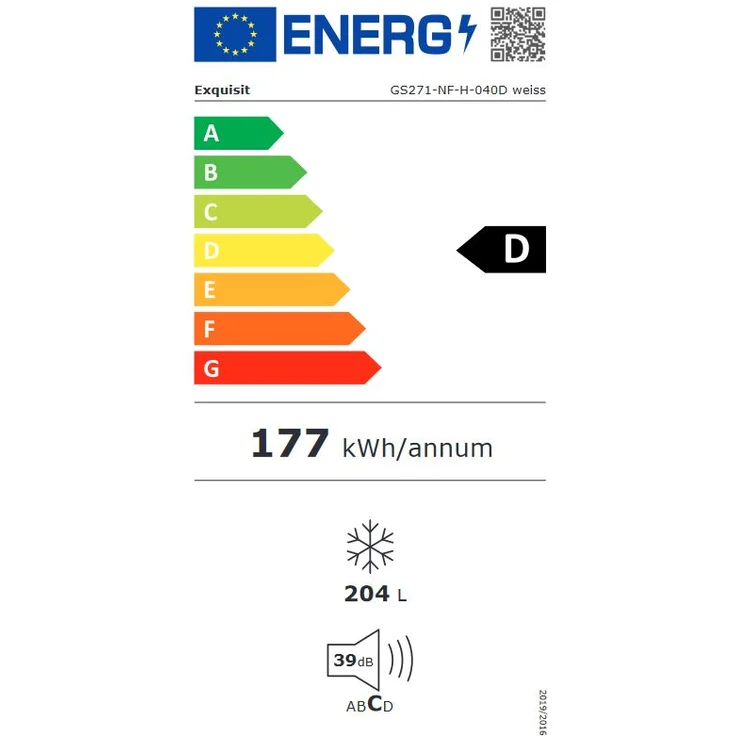 Exquisit GS271-NF-H-040D Gefrierschrank, freistehend, weiß, Energieklasse D – Bild 8