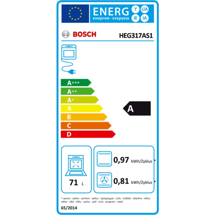 Bosch MKH 63 DK 2 Herdset, Einbauherd HEG317AS1 + Induktionskochfeld NVQ645CB6M, Exclusiv, Reinigungsunterstützung, Einbaugerät, A, Garraum 71 l, Breite 59,4 cm, edelstahl, schwarz – Bild 3