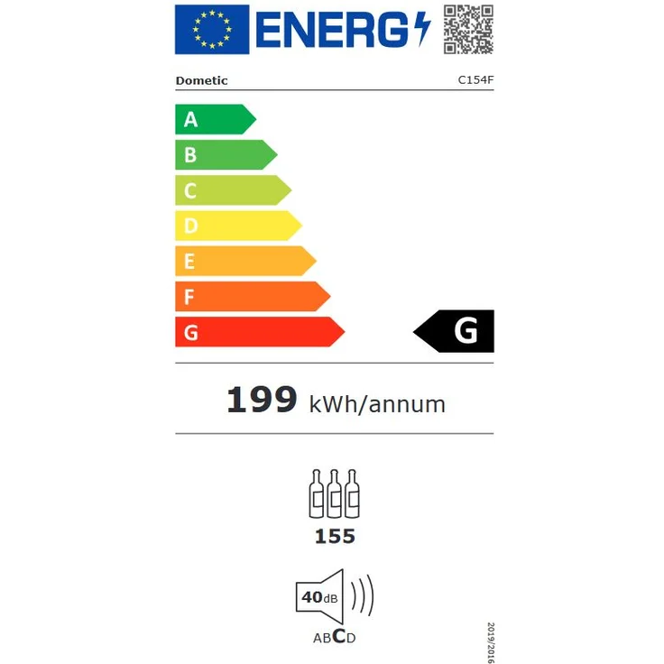 Dometic C154F Weinkühlschrank, freistehend, 155 Flaschen, 2 Temperaturzonen, abschließbar, Energieklasse G – Bild 2
